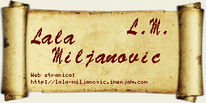Lala Miljanović vizit kartica